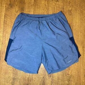 Nike Mens Challenger Running Shorts Blue Heathered Mesh Training Gym Shorts